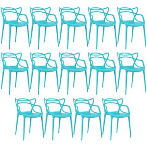 KIT - 14 x Cadeiras Masters Allegra - Azul Tiffany