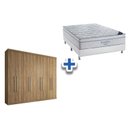 Ver imagem 1 de Cama Box Casal + Colchão Freedom Ortobom + Guarda Roupa Master Vip 8.4 Atacama