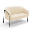 Ver imagem 2 de Sofá 2 Lugares Namoradeira Stella Base Industrial Alta Preta Suede Bege D03 - D’Rossi