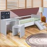 Kit Cama Montessoriana e Colchão com Mesa com Quadro e Banqueta Infantil Branco Spencer Shop Jm - 2
