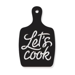 Quadro Tábua Let'S Cook Lettering Madeira Mdf Preto - 1