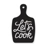 Quadro Tábua Let'S Cook Lettering Madeira Mdf Preto - 1