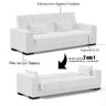 Sofá Cama para Sala de Estar Lisboa Couríssimo Branco - Ibiza - 3