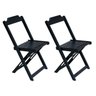 Conjunto de Mesa Dobravel com 2 Cadeiras de Madeira 70x70 - Preto - 2