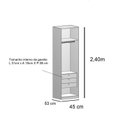 Ver imagem 3 de Closet Modulado sem Portas com Gavetas 45cm Altezza
