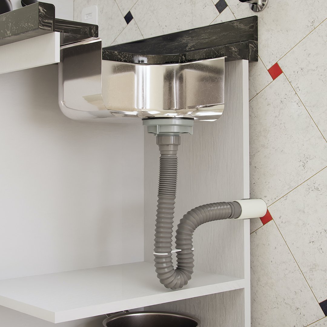 Sifão Tubo Extensivo Cinza Blukit Kit c/10 - 1
