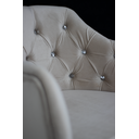 Ver imagem 3 de Cadeira Poltrona Ágata Veludo Bege Claro Giratória com Regulagem de Altura e Rodinhas