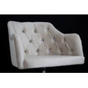 Ver imagem 2 de Cadeira Poltrona Ágata Veludo Bege Claro Giratória com Regulagem de Altura e Rodinhas