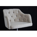 Ver imagem 1 de Cadeira Poltrona Ágata Veludo Bege Claro Giratória com Regulagem de Altura e Rodinhas