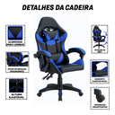 Ver imagem 4 de Cadeira Gamer Escritório Reclinável Ergonômica Giratória com Rodinhas X-on - Azul