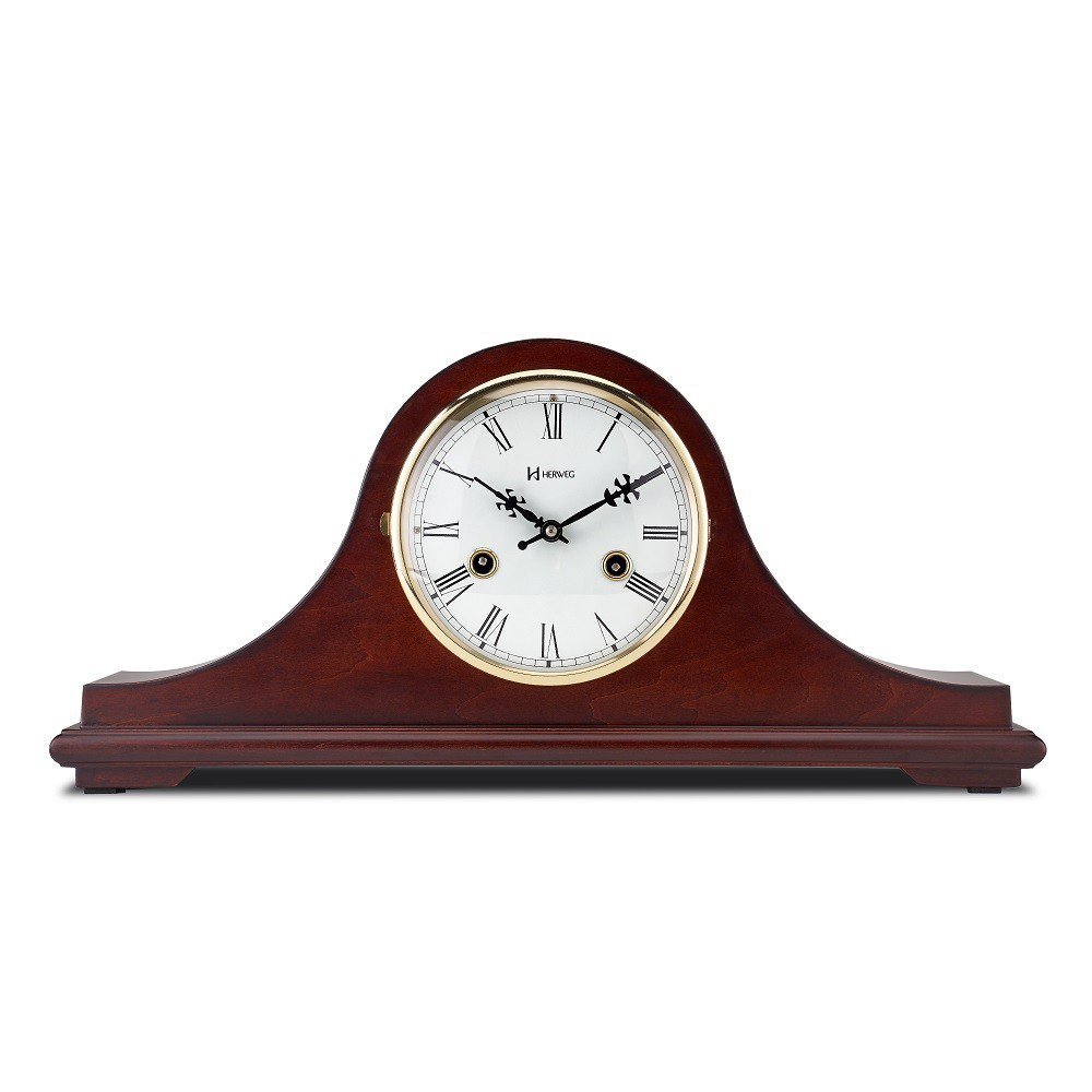 Relógio de Mesa Tipo Carrilhão Madeira Ipe Herweg 530016 Vintage