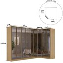 Ver imagem 4 de Guarda Roupa Modulado Casal Reflecta 7 Portas 4 Gavetas MDF com LED Espelho Olmo