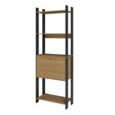 Ver imagem 2 de Estante para Livros 1 Porta 5 Prateleiras Estilo Industrial Lâmina Mel/Preto - BRV Móveis