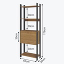 Ver imagem 5 de Estante para Livros 1 Porta 5 Prateleiras Estilo Industrial Lâmina Mel/Preto - BRV Móveis