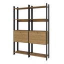 Ver imagem 6 de Estante para Livros 1 Porta 5 Prateleiras Estilo Industrial Lâmina Mel/Preto - BRV Móveis