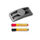 Ver imagem 1 de CONJ Apagador plástico para quadro branco com porta canetas R 9074 Stalo + 2 Marcadores para quadro 