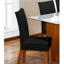 Ver imagem 2 de Kit de Capas de Cadeira Estofada 4 Lugares Mesa de Jantar Protege Muda a Decoração Malha Helanca Lis