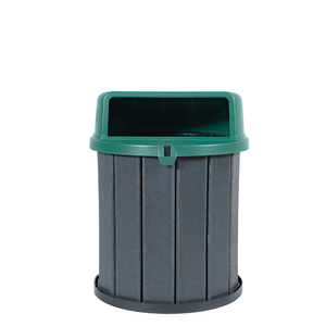 Lixeira Madeira Plástica 75 Litros - 50 Cm:cinza/verde