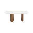 Ver imagem 2 de Mesa de Jantar Flórida Oblongo - Amêndoa - Tampo 180x90cm Branco/vidro Off-white