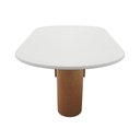 Ver imagem 3 de Mesa de Jantar Flórida Oblongo - Amêndoa - Tampo 180x90cm Branco/vidro Off-white