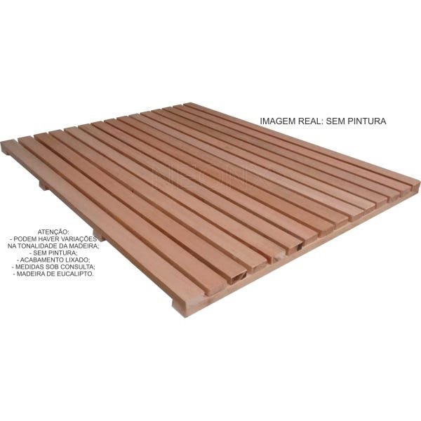 Deck De Madeira Chuveiro Box Banheiro Capacho 135x116 cm Pintado - Verniz Mogno UV - 2