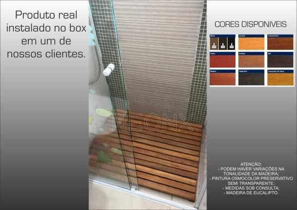 Deck De Madeira Chuveiro Box Banheiro Capacho 100x80 cm Com Pintura - Osmocolor Natural UV Gold - 8