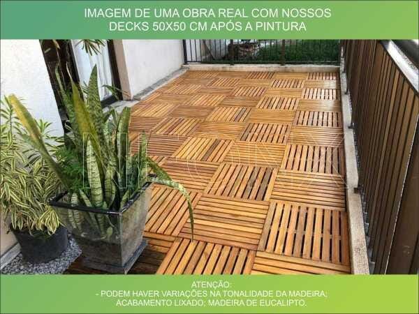 Deck De Madeira Chuveiro Box Banheiro Capacho 100x80 cm Com Pintura - Osmocolor Natural UV Gold - 9