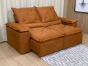 Ver imagem 1 de Sofá Retrátil e Reclinável 2,00m em Tecido Veludão C/ Pillow Nos Braços Athenas - Montagem Inclusa:t