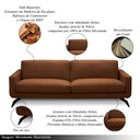 Ver imagem 3 de Sofá Decorativo Thalia 4 Lugares Sala de Estar 270cm Pés em Aço Couro Conhaque G88 - Gran Belo