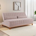 Ver imagem 1 de Sofá Cama 3 Lugares Reclinável Tequila Rosa - Viero Móveis