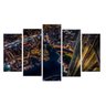 Quadro Decorativo Mosaico 5 Peças Mod792 Cidade Noite Luzes - 2