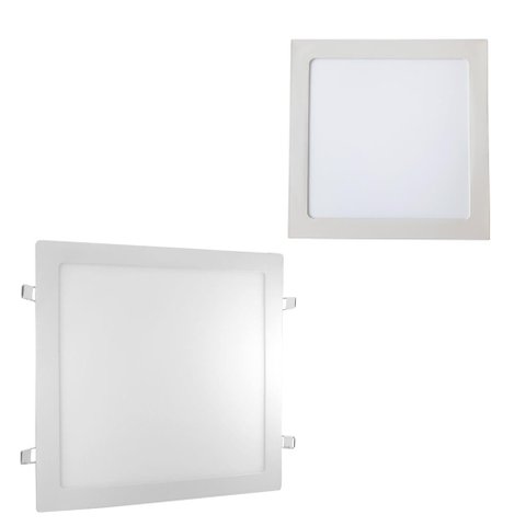 Kit 2 Painel Plafon Led 12w Quadrado Embutir Branco Frio