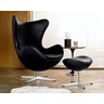 Poltrona Egg Arne Jacobsen Base Aluminio Relax com Trava com Puff Egg, 100% Nacional - 1