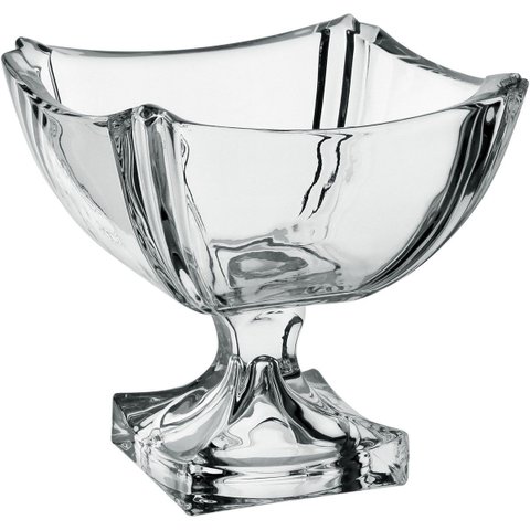 Fruteira Centro Mesa Home&co com Pe Vidro 21x21x21cm Transparente