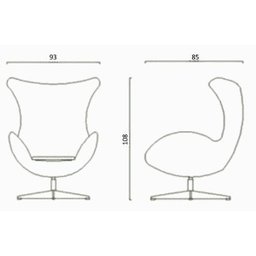 Poltrona Egg Arne Jacobsen Bicolor Base Aluminio Relax com Trava, 100% Nacional - 2