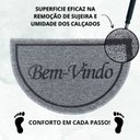 Ver imagem 6 de Capacho Tapete Porta Entrada Meia Lua 38x60 Bem Vindo Cinza