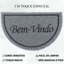 Ver imagem 3 de Capacho Tapete Porta Entrada Meia Lua 38x60 Bem Vindo Cinza