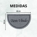 Ver imagem 4 de Capacho Tapete Porta Entrada Meia Lua 38x60 Bem Vindo Cinza