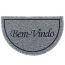 Ver imagem 1 de Capacho Tapete Porta Entrada Meia Lua 38x60 Bem Vindo Cinza