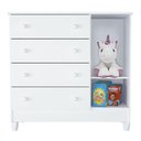 Ver imagem 4 de Cômoda e Guarda Roupa Infantil Ariel 4 Portas Branco Brilho - Carolina