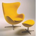 Ver imagem 2 de Poltrona Egg Arne Jacobsen Base Aluminio Relax com Trava com Puff Egg, 100% Nacional