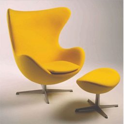 Poltrona Egg Arne Jacobsen Base Aluminio Relax com Trava com Puff Egg, 100% Nacional - 2