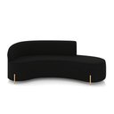 Ver imagem 5 de Sofá 4 Lugares Orgânico 220cm Pé Dourado Morgan Veludo Preto D03 - D’Rossi