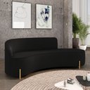 Ver imagem 2 de Sofá 4 Lugares Orgânico 220cm Pé Dourado Morgan Veludo Preto D03 - D’Rossi
