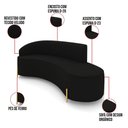 Ver imagem 3 de Sofá 4 Lugares Orgânico 220cm Pé Dourado Morgan Veludo Preto D03 - D’Rossi