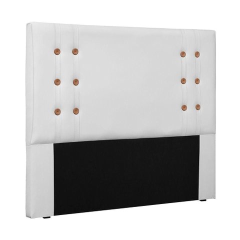Cabeceira Estofada Cléo Solteiro 90cm Fixação no Box Mdf-mdp Corino Branco Loja Sheep