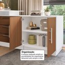 Ver imagem 7 de Mesa Escrivaninha com Cômoda com 3 Gavetas e 2 Portas American Branco/com Freijó