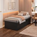 Ver imagem 2 de Cama Box Solteiro 02 Gavetas Dengo:preto