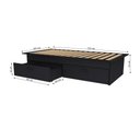 Ver imagem 3 de Cama Box Solteiro 02 Gavetas Dengo:preto