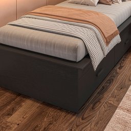 Cama Box Solteiro 02 Gavetas Dengo:preto - 7